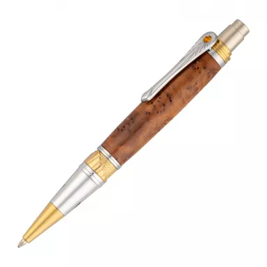 Art Deco EDC Click Pen Kit in Gold TN and Chrome