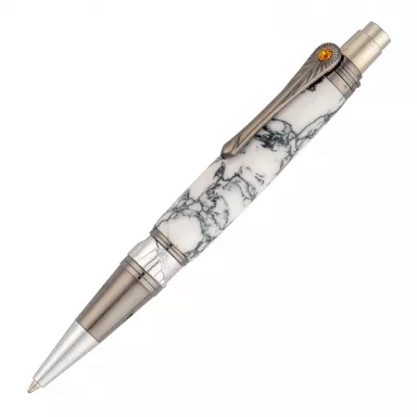 Art Deco EDC Click Pen Kit in Gun Metal and Chrome