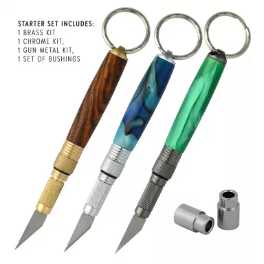 3 Classic Hobby Knife Keychain Kit Starter Set