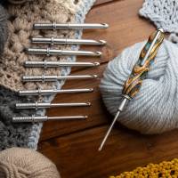 9 Interchangeable Inline Crochet Hook Kit Set with No Hassle