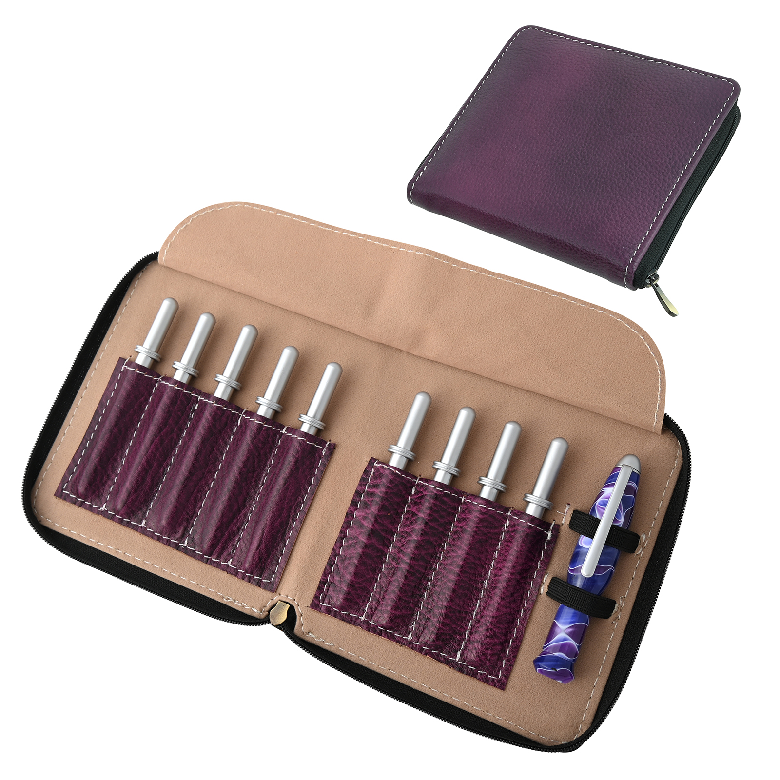 Purple Leather Case for Crochet Hooks at Penn State Industries