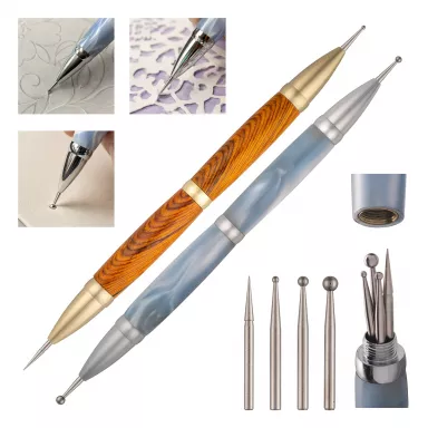 2 Interchangeable Embossing Stylus Kit Starter Set