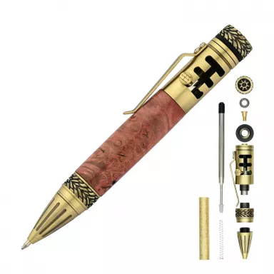 Titan Gearshift Tire Spinner Pen Kit in Antique Brass