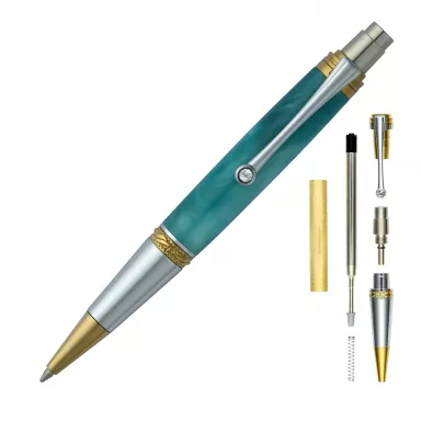Majestic Squire EDC Gold TN and Chrome Ballpoint Click Pen Kit
