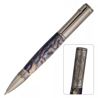 Miraculous Mary Medal Antique Pewter Twist Pen Kit