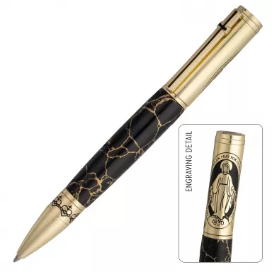 Miraculous Mary Medal Golden Twist Pen Kit