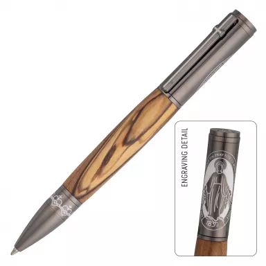 Miraculous Mary Medal Gun Metal Twist Pen Kit