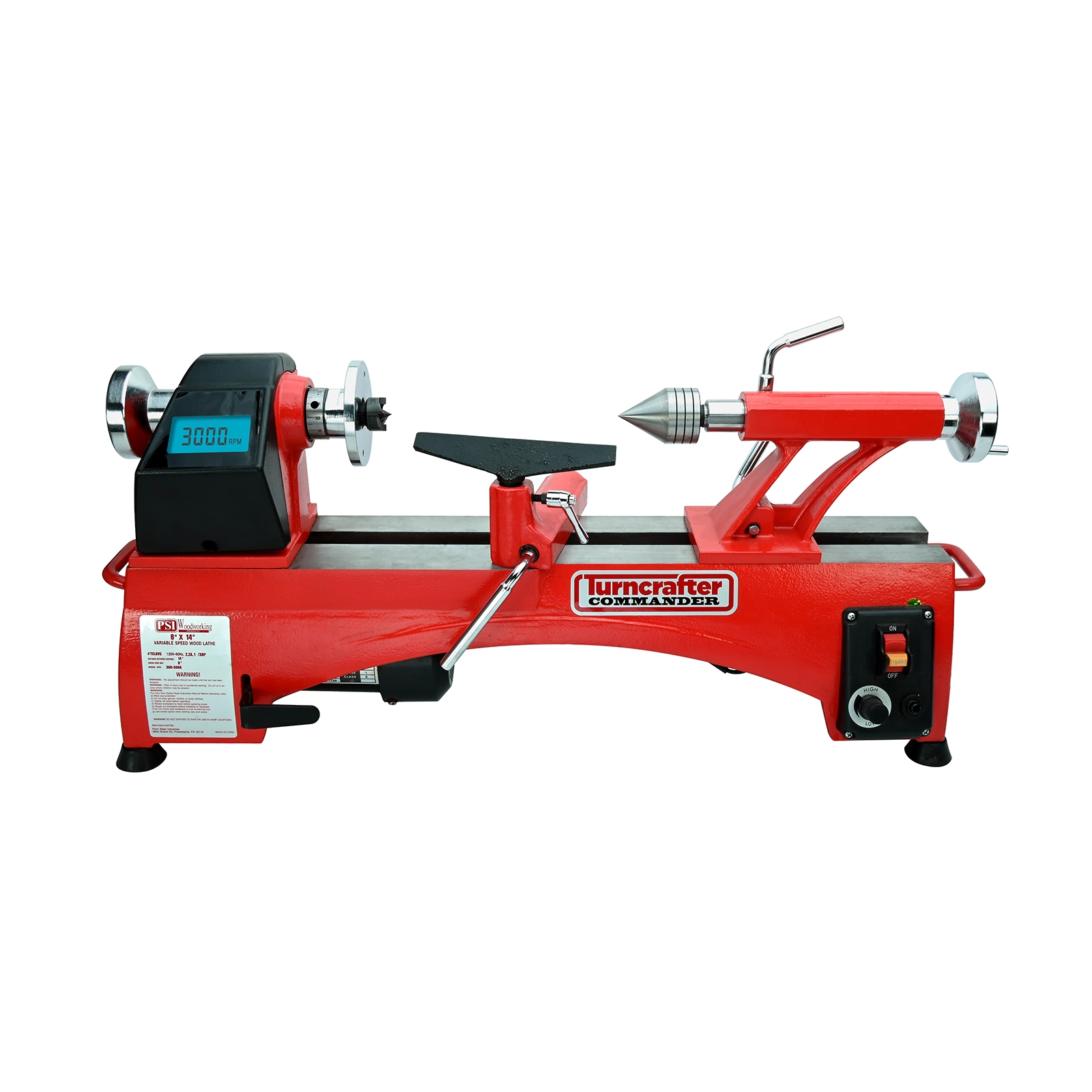 Turncrafter Commander 8 in. Variable Speed Midi Lathe at