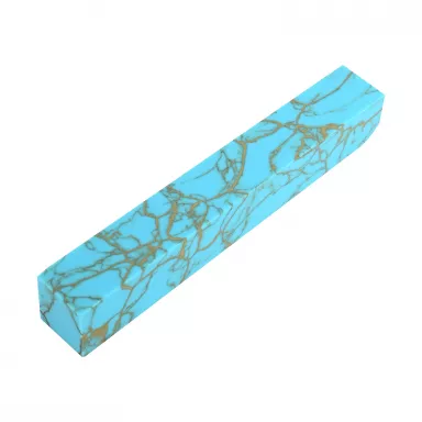 Trustone Turquoise with Gold Matrix 3/4 in. x 3/4 in. x 5 in.-1/2   Pen Blank