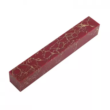 TruStone Maroon and Gold Matrix 3/4 in. x 3/4 in. x 5 in. 1/2 Pen Blank