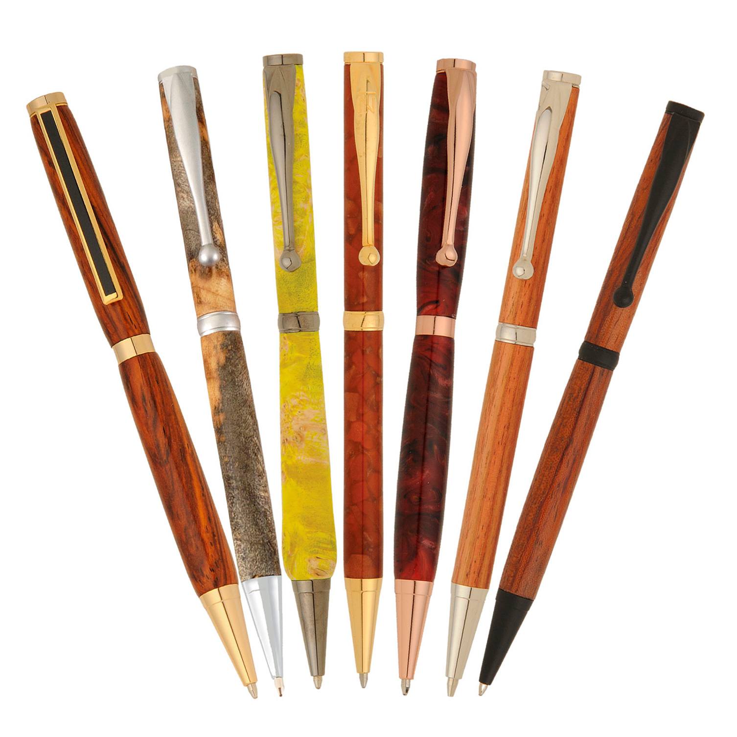 Cheap Secondary Quality Slimline Pen kits for practice woodturning