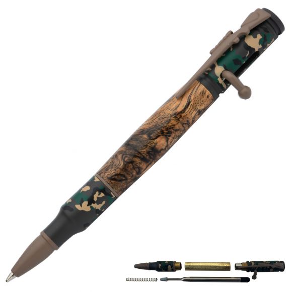 Bolt Action Ceramic Woodland Camouflage Pen Kit