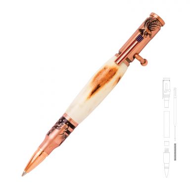 Salute The Troops Bolt Action Antique Copper Pen Kit