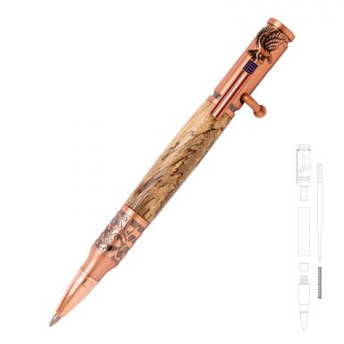 Statue of Liberty Flag Bolt Action Antique Copper Pen Kit