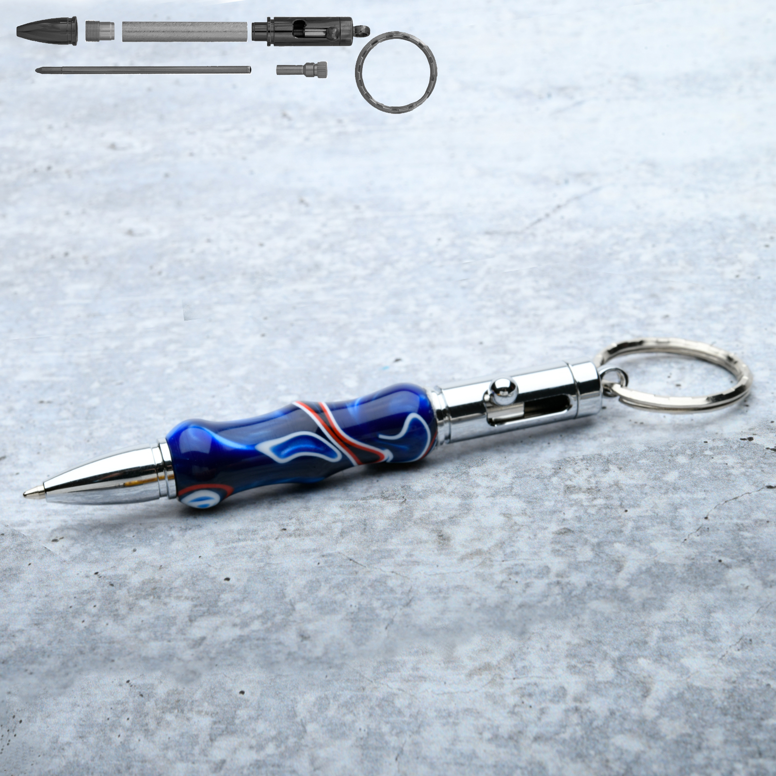 Mini Chrome Keychain Pen Kit