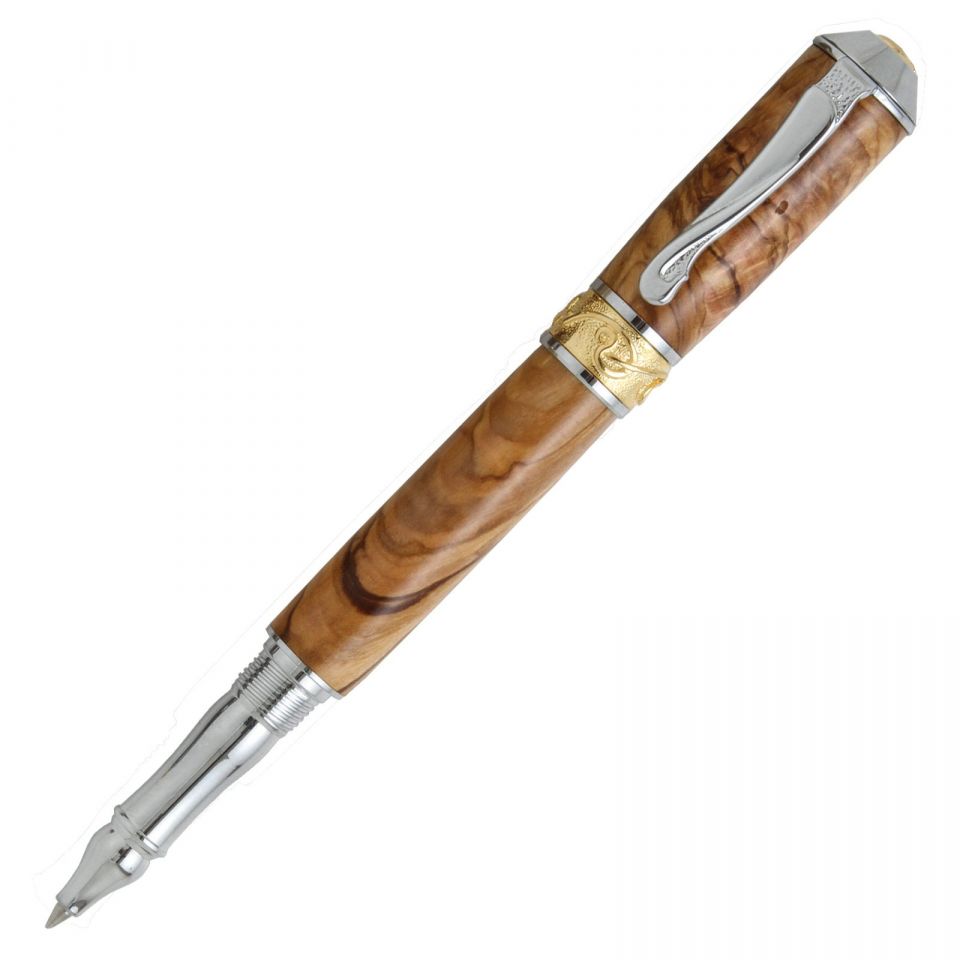 Broadwell Nouveau Sceptre Chrome and Gold Rollerball Pen Kit at