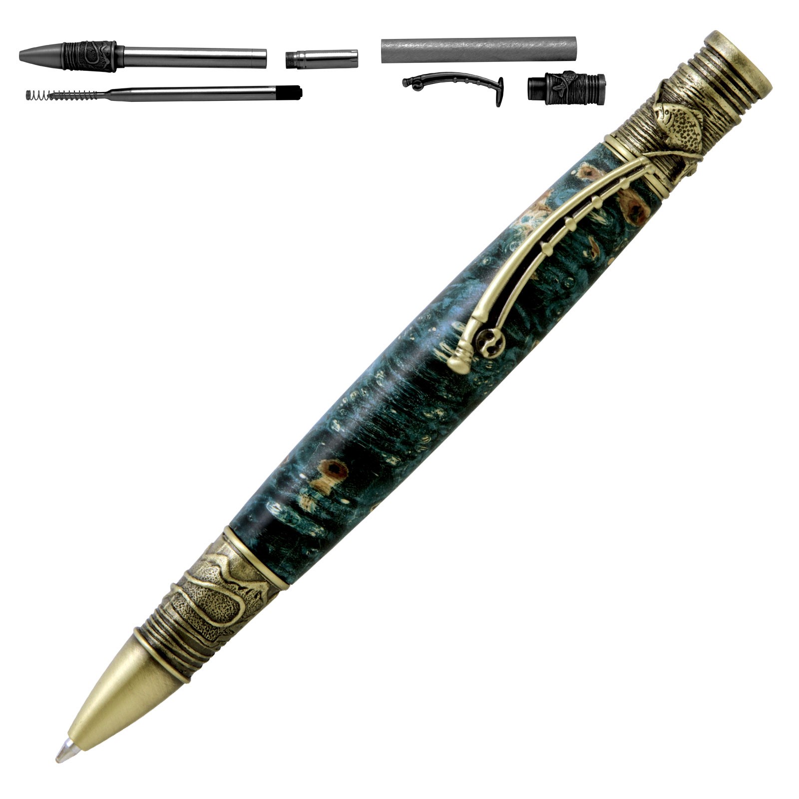 Fly Fishing Rollerball Pen Kit - Antique Brass