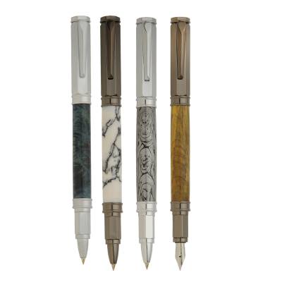 Twist Top Ball Point Pen Made From Acrylic and Stone