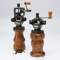 Antique Style Pepper Mill and Salt Mill Set in Ziricote