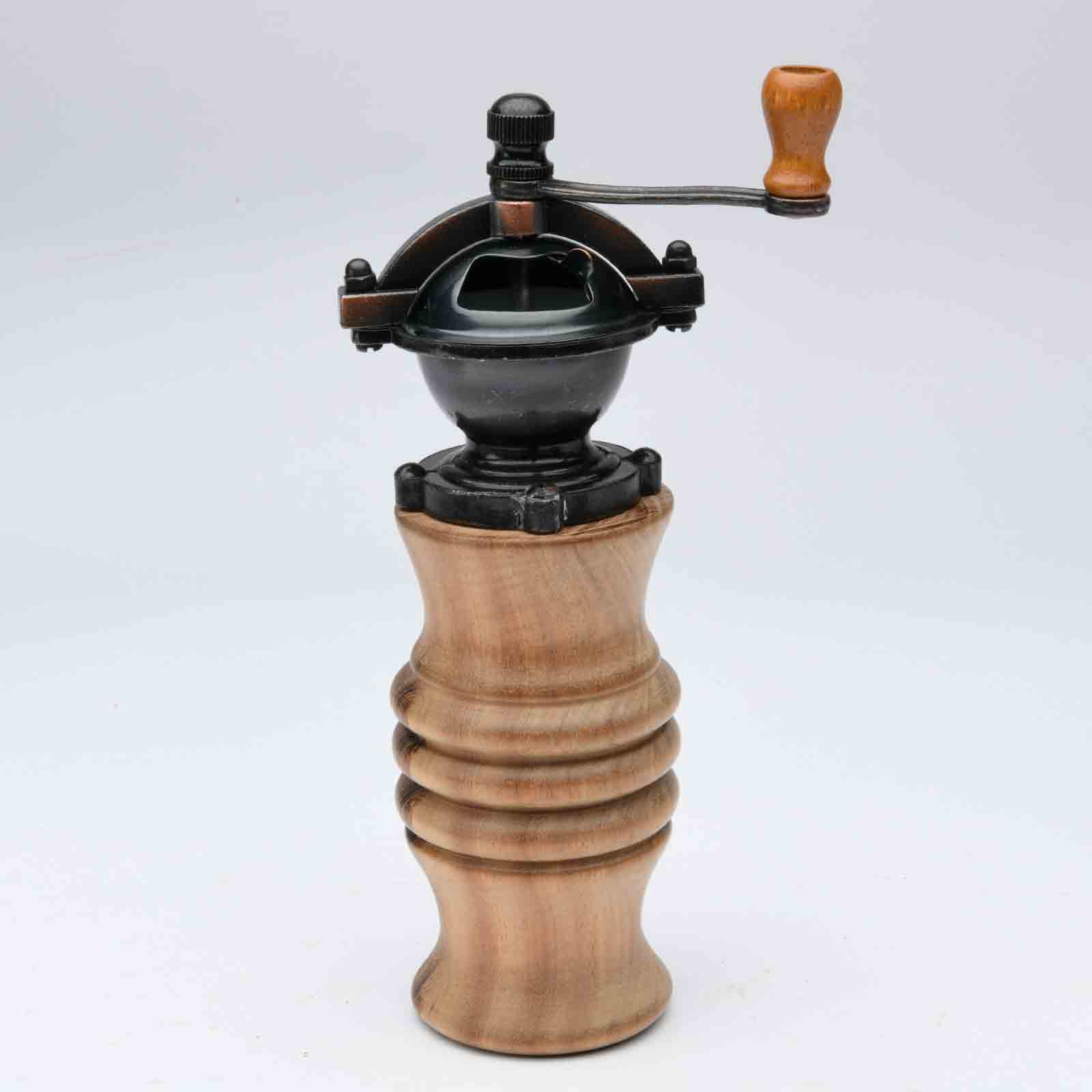 Antique Style Pepper Mill and Salt Mill Set in Jobillo w Copper