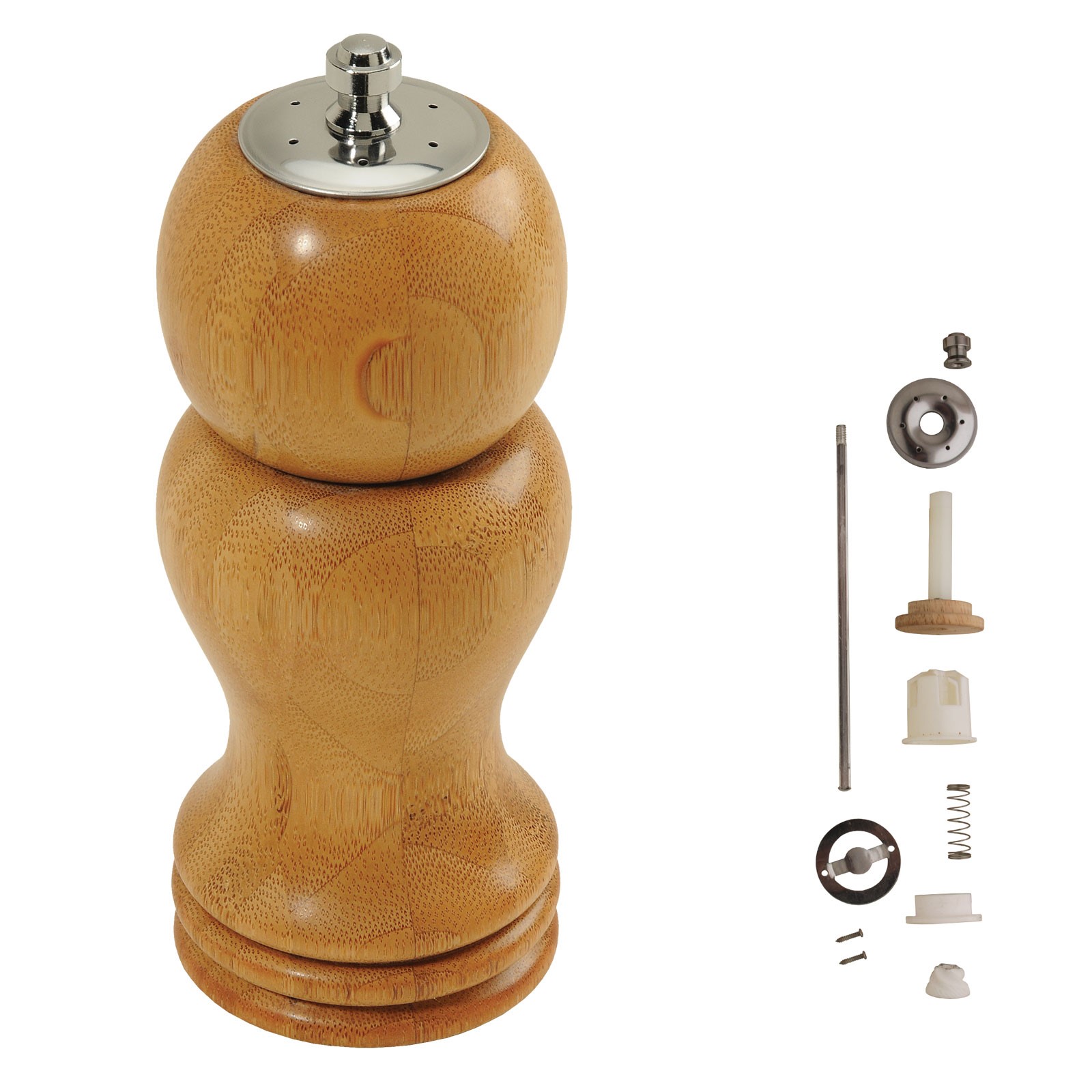 Combo salt outlet and pepper mill