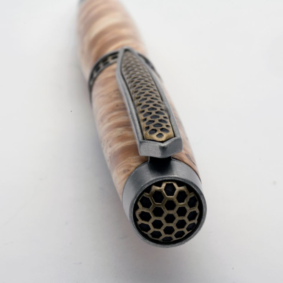 Honeycomb Antique Brass and Pewter Twist Pen Kit at Penn State