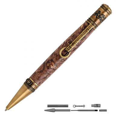 Horse Antique Brass Twist Pen Kit