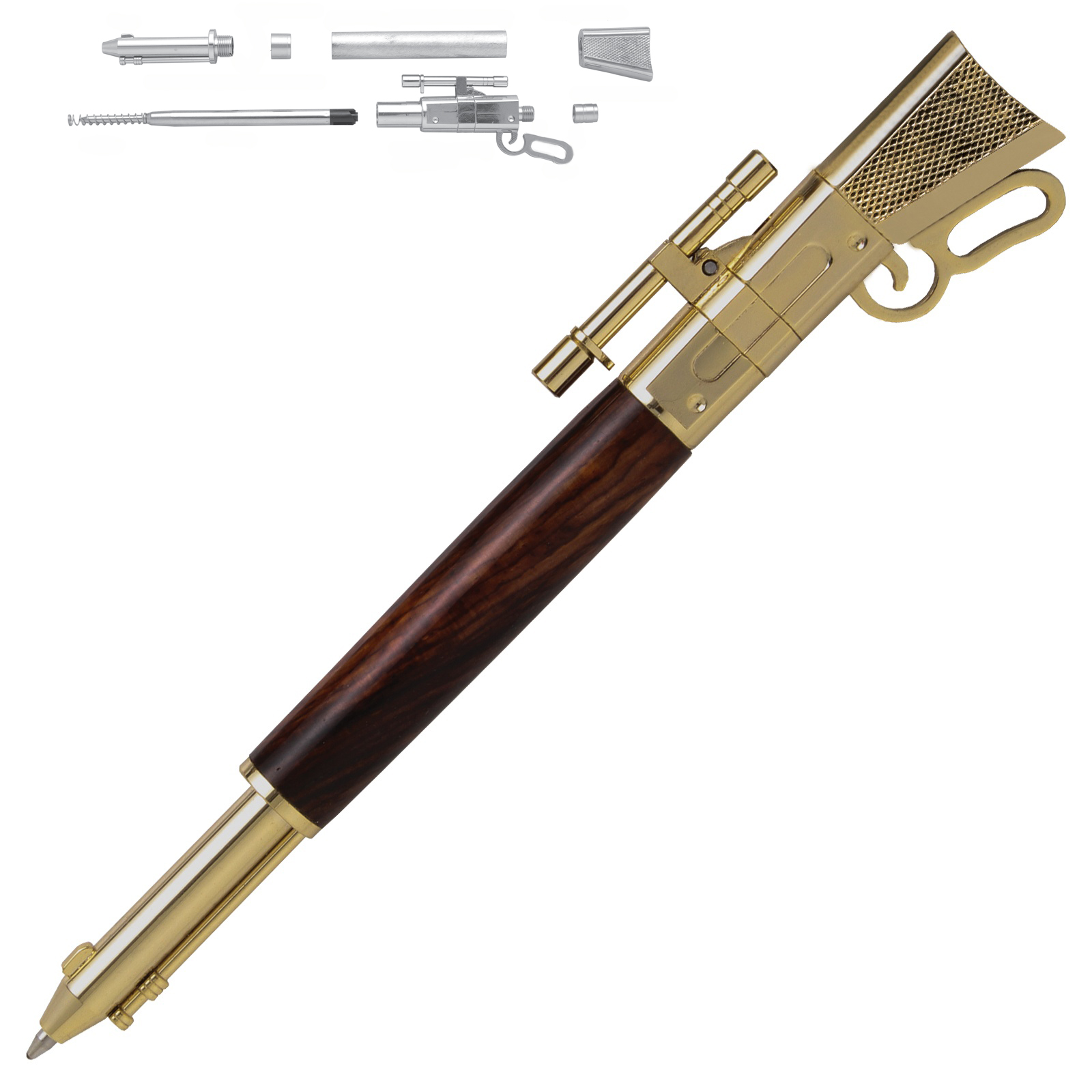 Lever Action Gold Click Pen Kit with Metal Gunstock