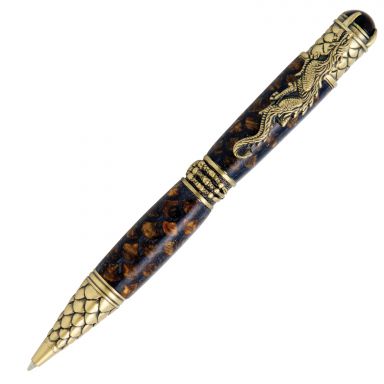 Dragon Scales Inlay Kit and Dragon Antique Brass Twist Pen Kit Combo Pack