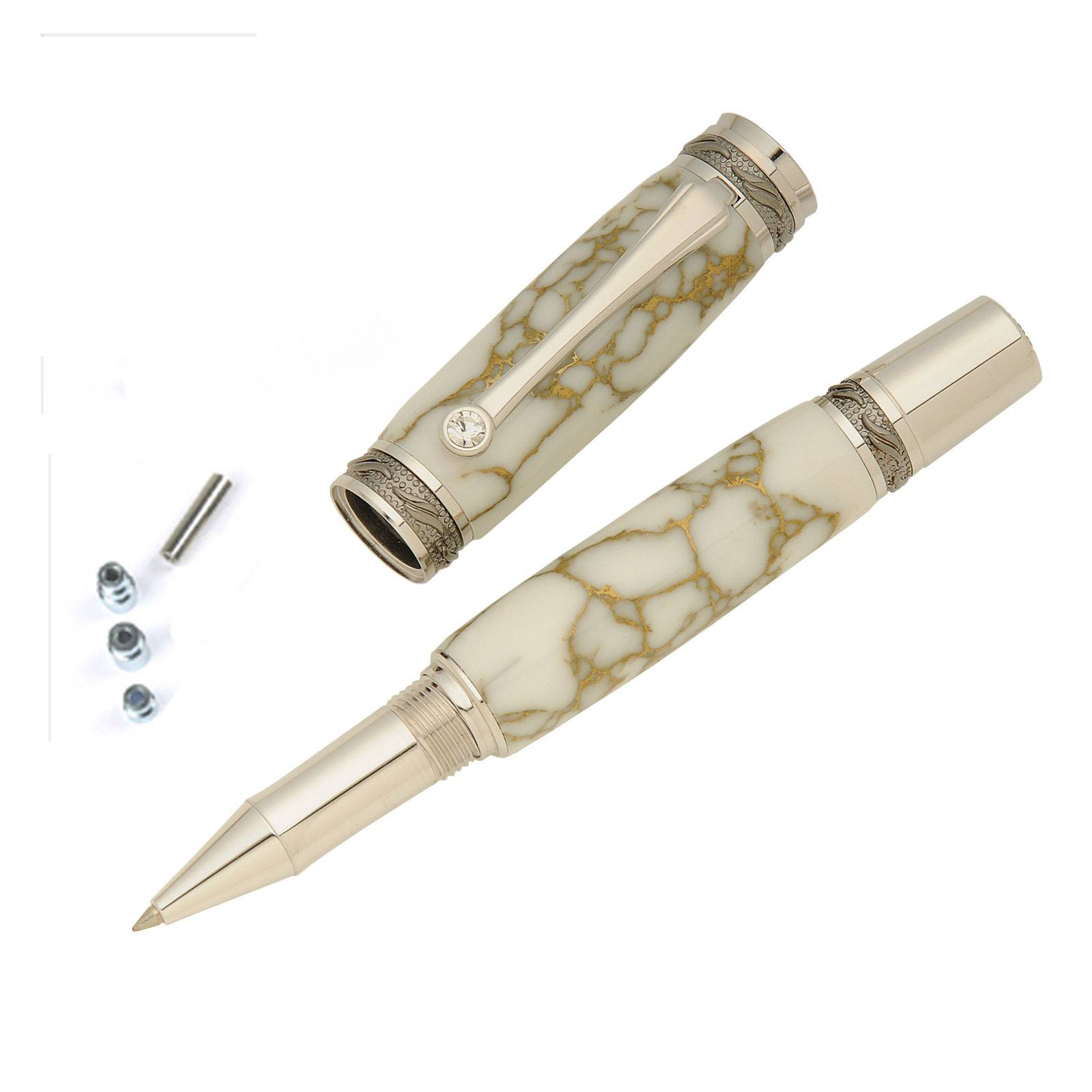 Penn State Industries PK-PEN Premium Slimline Twist Ballpoint Pen Kit  Woodturning Project (10, Gold)