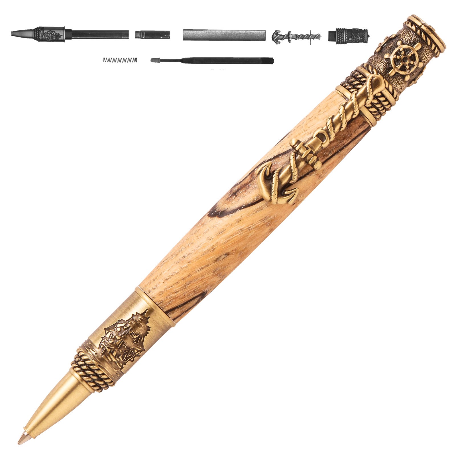 Fly Fishing Rollerball Pen Kit - Antique Brass