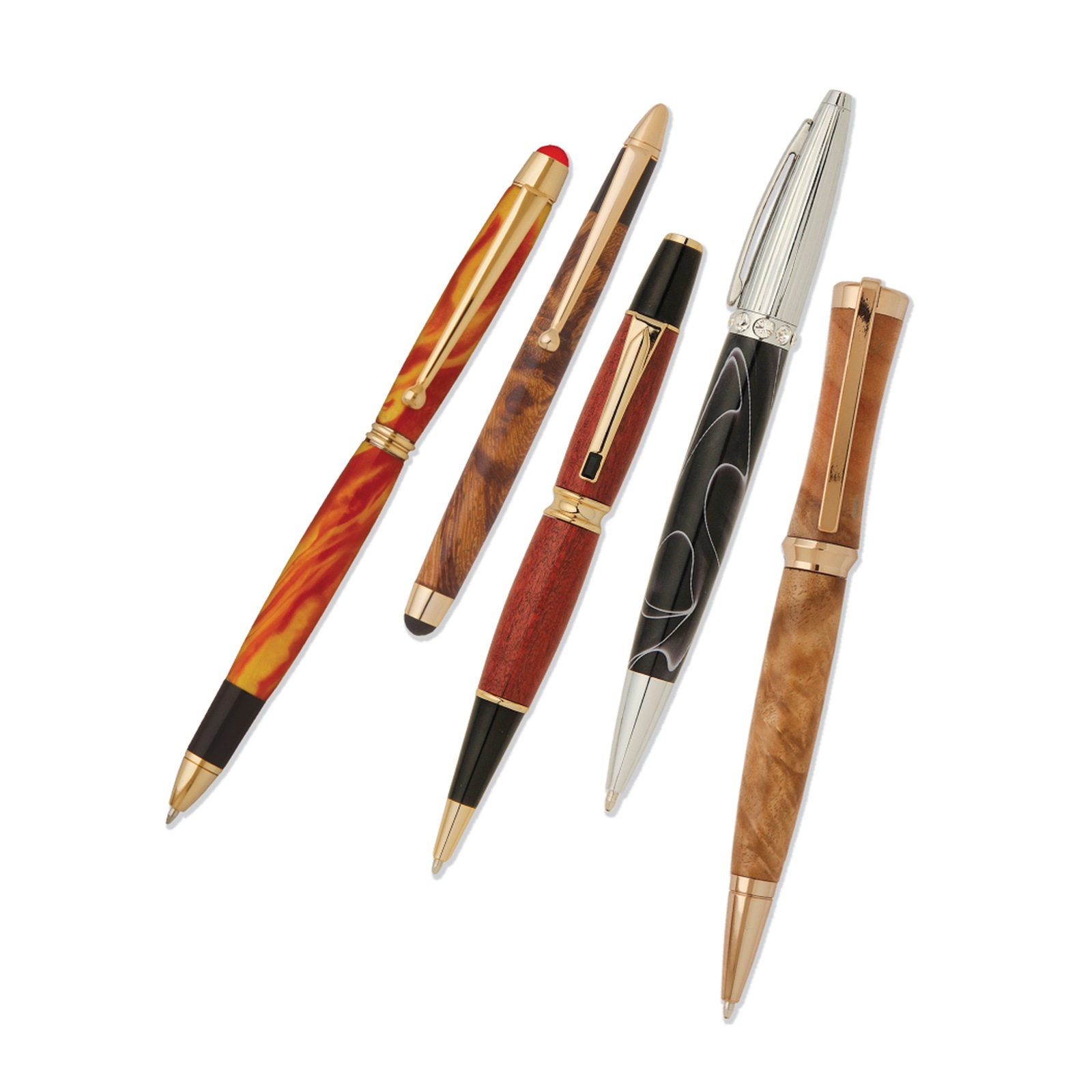7mm Pen Kit Bundle V2: 8 Pen Kits and 3 sets of FREE Bushings and 1pk of  Cocobolo Blanks
