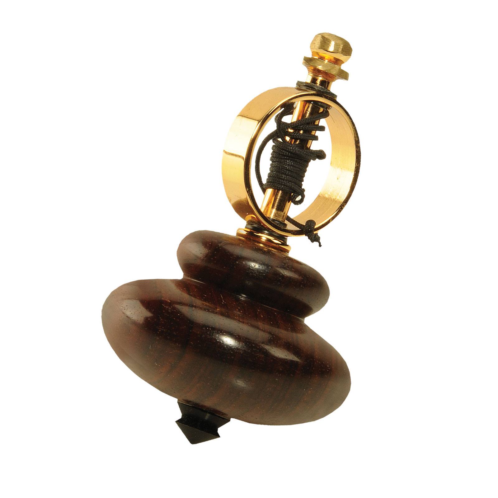 over 17min spin Large Brass spinning top with ceramic bearing and rip cord 