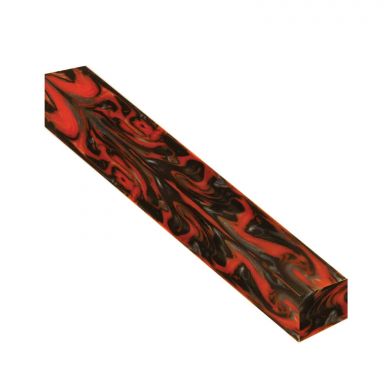 Acrylester Vivid Orange Damascus 3/4in. x 3/4 in. x 5in. Polyester Pen Blank