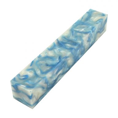 Alumilite 7/8in. x 7/8in. x 5.2in. Aqua Swirl Pen Blank by Barry Gross