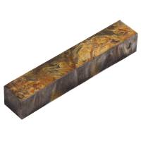 Stabilized Double Dyed Black and Gold Maple Burl Pen Blank