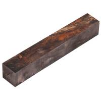 Stabilized Double Dyed Orange and Black Maple Burl 7/8in. x 7/8in. x 5in Pen Blank