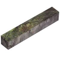Stabilized Double Dyed Lime and Black Maple Burl 7/8in. x 7/8in. x 5in. Pen Blank