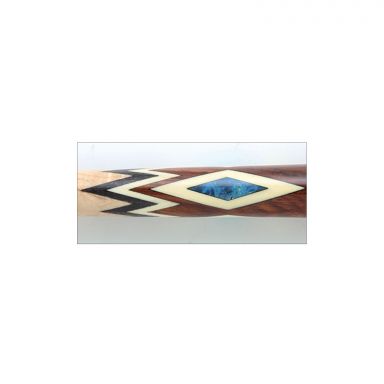 Pool Cue Inlay Blank Style C with Dyed Blue Burl Window: 10mm Tube