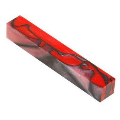 Lava Bright Classic 2 Cherry with Rose Swirl 3/4 in. x 3/4 in. x 5 in. Pen Blank