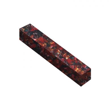 Multicolor Red, Gold and Blue Crush 3/4 in. x 3/4 in. x 5 in. Pen Blank
