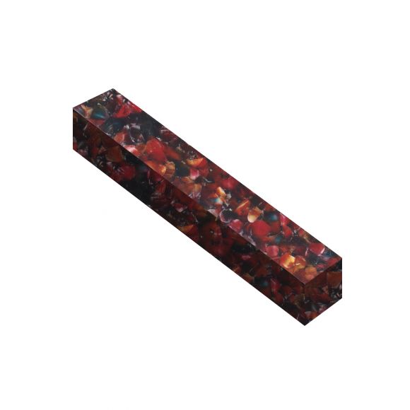 Multicolor Red, Gold and Blue Crush 3/4 in. x 3/4 in. x 5 in. Pen Blank